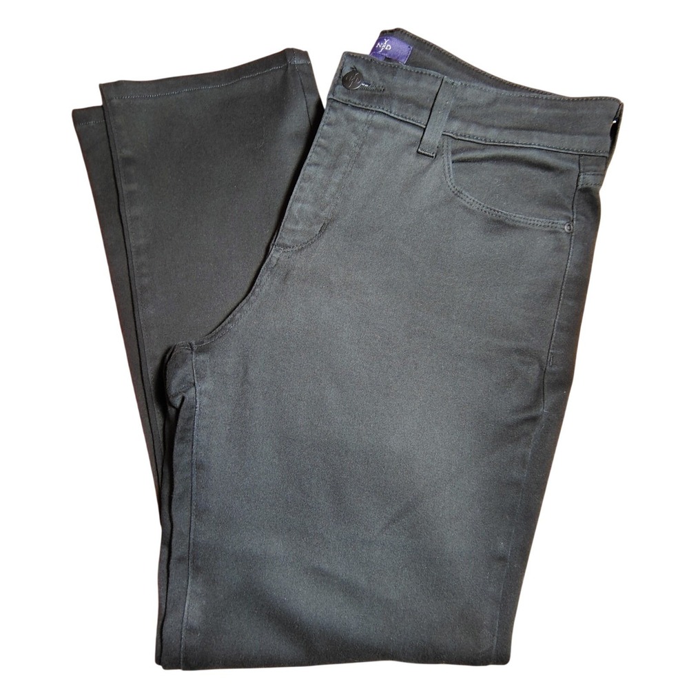 NYDJ‎ Alina Legging Black Pants Women's Size 10 Stretch Denim Casual dark